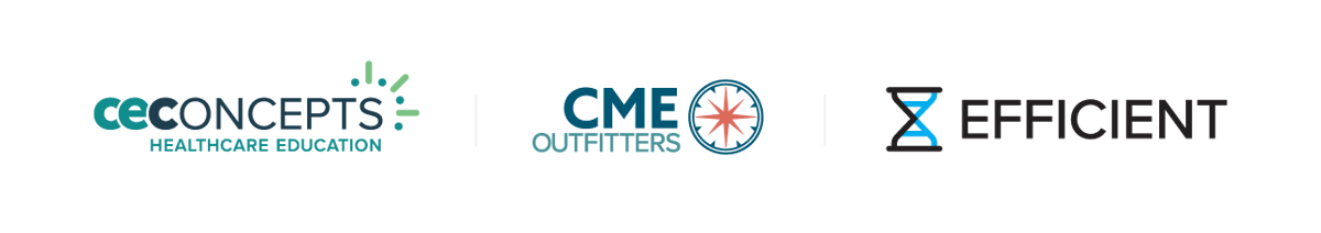 Inline logos for CE Concepts Healthcare Education, CME Outfitters, Efficient CME
